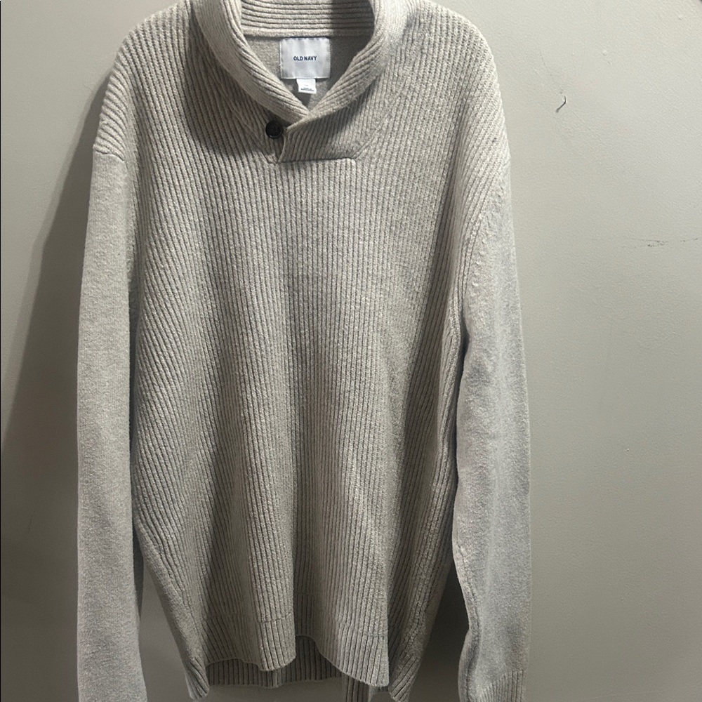 Old Navy  men's textured-knit shawl-collar pullover sweater